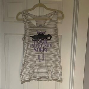 Disney Women's Ursula Striped Tank Top - White and Gray